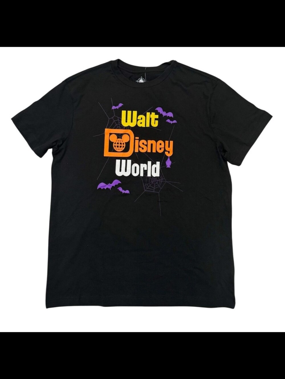 Walt Disney World T-Shirt Mickey Halloween Black Spooky Bats sz Small new